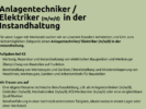 Wir suchen: Anlagentechniker / Elektriker (m/w/d) in der Instandhaltung